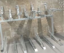 Two tier bike rack with lift assist