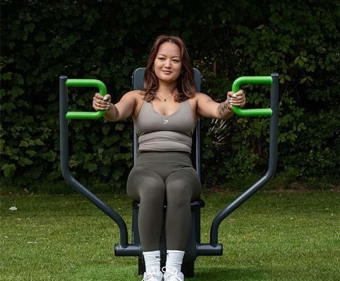 Resistance Chest Press - outdoor pec exercise station