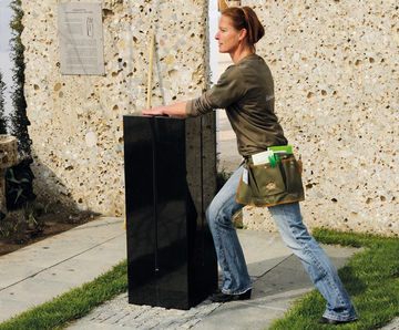 Black Granite Tuning Stone - outdoor stone sensory musical play equipment