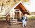 Big Playing House - larch wood playhouse for children’s outdoor play 0