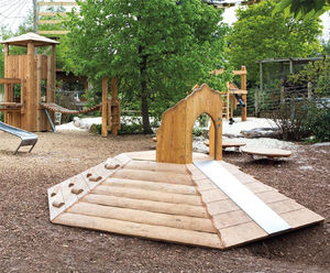 Dwarf Hill Slide - timber playground mound for climbing and sliding