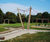 Triple Beam Swing - larch wood playground swing for group play 0