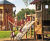 Big Hexagonal Platform With Roof - larch wood playground centrepiece 0