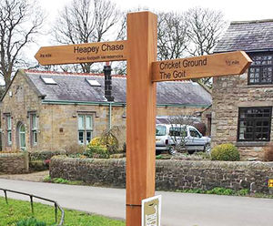 Hardwood timber fingerposts