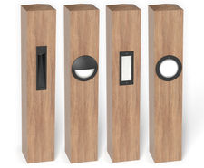 Illuminated hardwood timber bollards