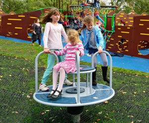 Solar Spinner Roundabout - outdoor metal playground spinning rocker