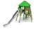 Tree House with Open Tube Slide - timber play structure with slide 0