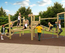 Pick Up Sticks 8 - stainless steel playground climbing frame for parks