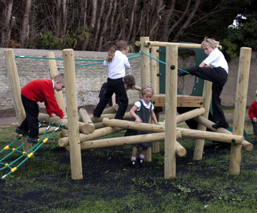 Pick Up Sticks 3 - timber playground climbing frame for children