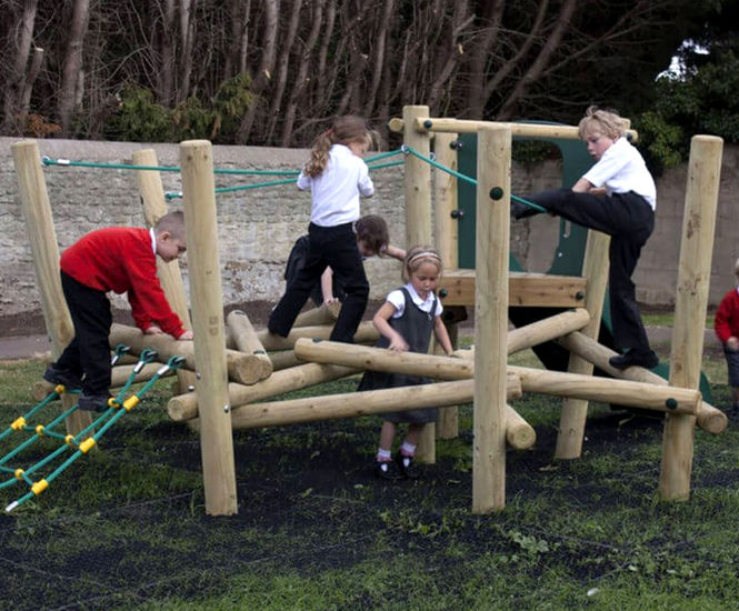 Pick Up Sticks 3 - timber playground climbing frame for children