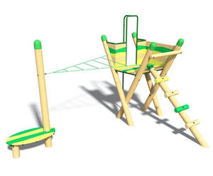 Forest multiplay systems - timber playground climbing and slide system