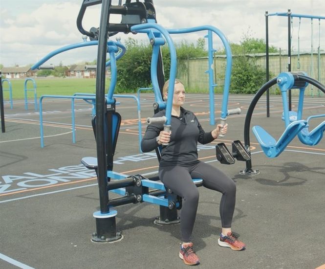 Chest Press & Pull Down Combo - outdoor steel gym equipment for parks