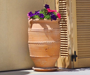 Knossos - handmade Cretan terracotta planter for feature plants