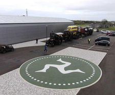 Resin bound logo for Isle of Man Motor Museum