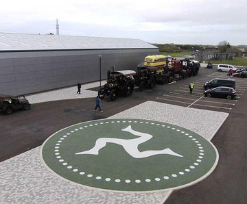 Resin bound logo for Isle of Man Motor Museum