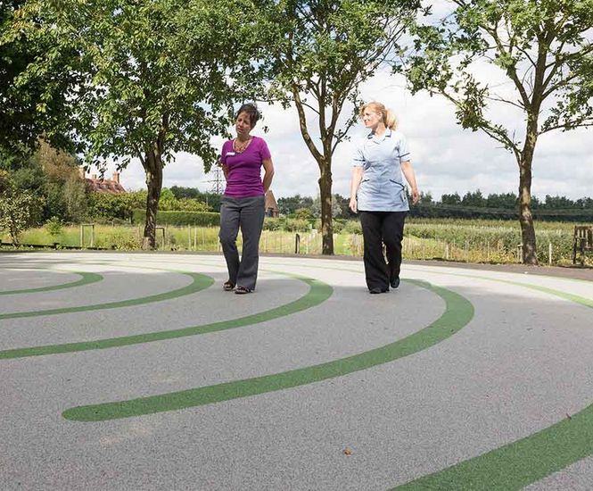 Resin-bound labyrinth at The Hospice in the Weald