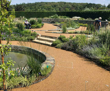 Resin bound porous pathways at RHS Rosemoor Cool Garden