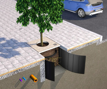 ReRoot Ribbed - recycled HDPE root barrier for tree root control