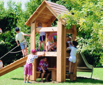 Hut Combination 355 - timber playhouse set for children’s playgrounds