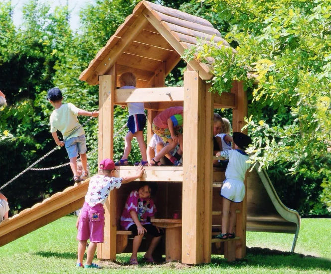 Hut Combination 355 - timber playhouse set for children’s playgrounds