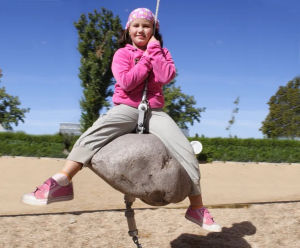 Stone Pendulum Swing - outdoor stone swing seat for playgrounds and parks
