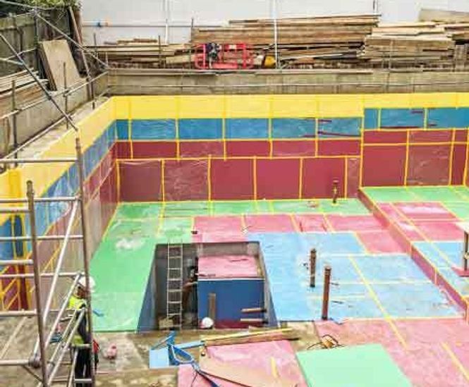 Vibration reduction solution for basement extension