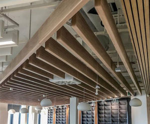 TVS wood-effect metal baffles - Lancaster University