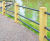 Horizontal timber post and steel rail fencing systems 0