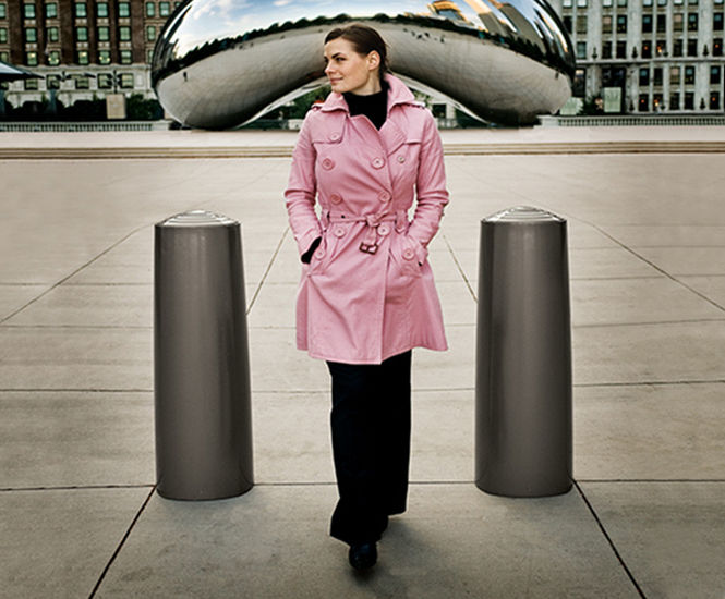 Sentinel - contemporary steel bollard with optional LED lighting