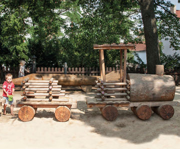Big Railway - wooden playground train set for young children