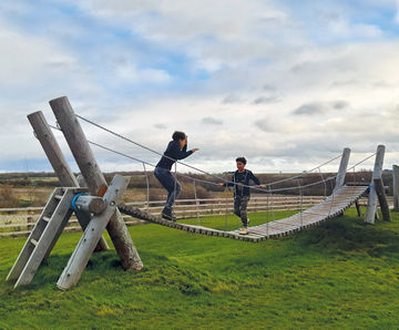 Big Suspension Bridge - large outdoor timber play suspension bridge