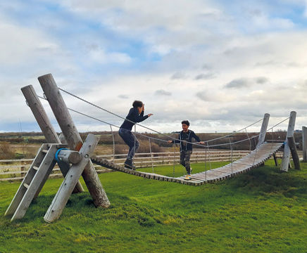 Big Suspension Bridge - large outdoor timber play suspension bridge