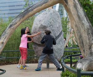 Turning Stone - large outdoor rotating stone play equipment