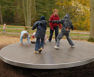 Rotating Disc - large metal playground spinner for group balancing play