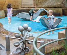 Little Whale - stainless steel water play rocker for playgrounds