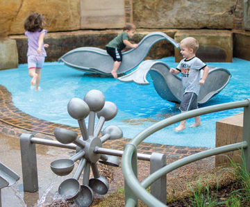Little Whale - stainless steel water play rocker for playgrounds