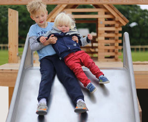 Stainless Steel Slide - wide metal playground slide for public spaces
