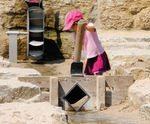 Dam Made Of Larch - wooden water play dam for outdoor playgrounds