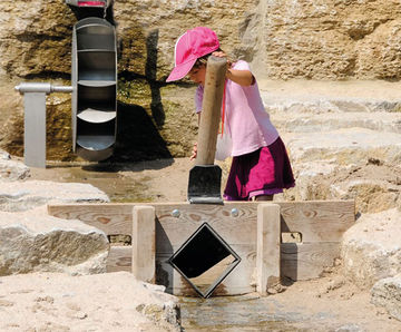 Dam Made Of Larch - wooden water play dam for outdoor playgrounds