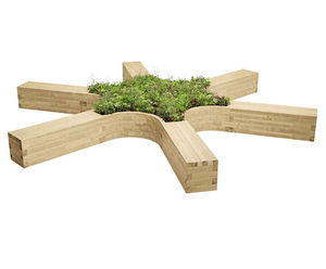 Portree timber planter bench