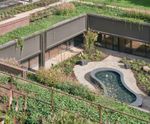 Bespoke raised courtyard water feature for refurbished Plant. Basingstoke