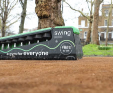 Natural fibre surfacing for outdoor gym, Highbury Fields
