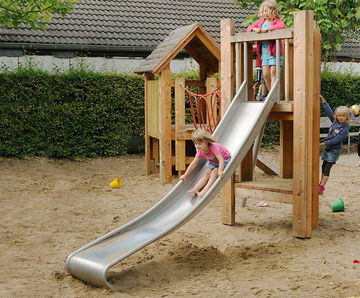 Stainless Steel Slide - narrow metal playground slide for children