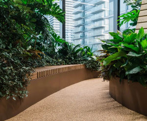 Planterline - curved structural steel planter walls