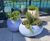 Cityscape Skyline - spherical fibreglass outdoor planters - on this page