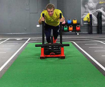 SPORTEC Sled Lane Surface - durable gym flooring for sled push/pull workout