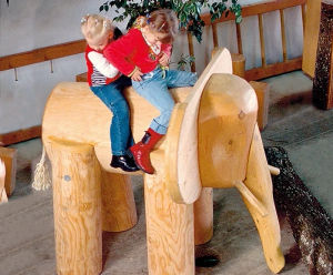 Baby Elephant - playground animal sculpture for children to sit and play
