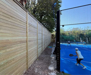 Acoustic fencing installation for padel courts, Winchester