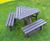 Triangle Picnic Table - recycled plastic outdoor seating for six people 2