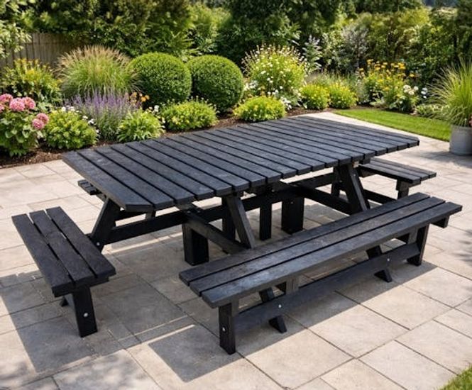 Large Octagonal Picnic Table - recycled plastic outdoor seating for 12